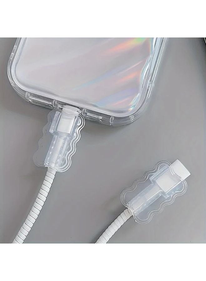 4pcs Wavy Cable Protector Set Soft TPU Wire Organizer Cover For Phone Data Cable - Image 2